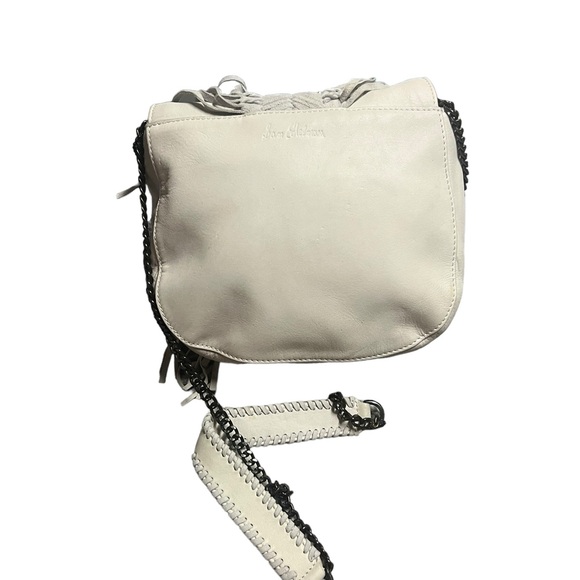 ✅Sam Edelman Donna Crossbody White Leather Tassle Purse Bag - Picture 8 of 9